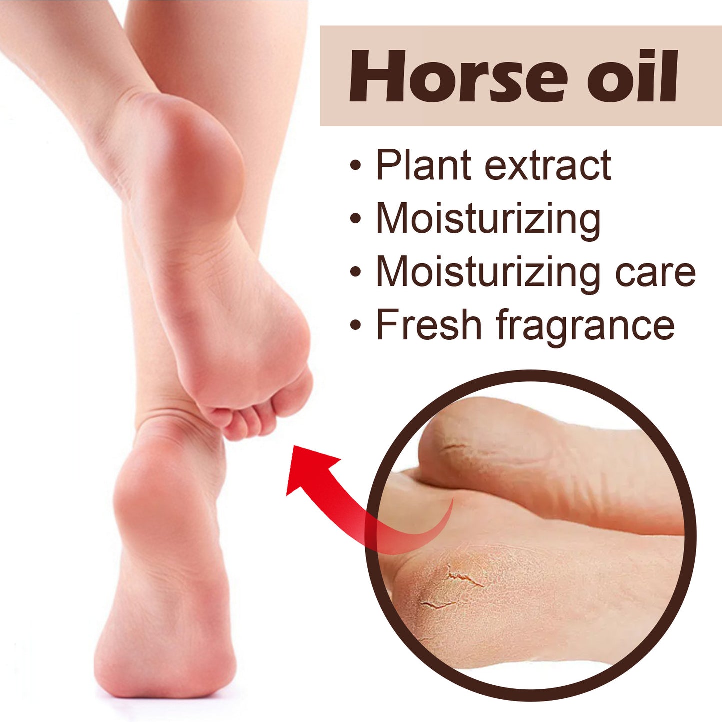 EELHOE Horse Oil Foot Cream Hydrating And Moisturizing Foot Cream Repair Dry, Cracked And Peeling Feet