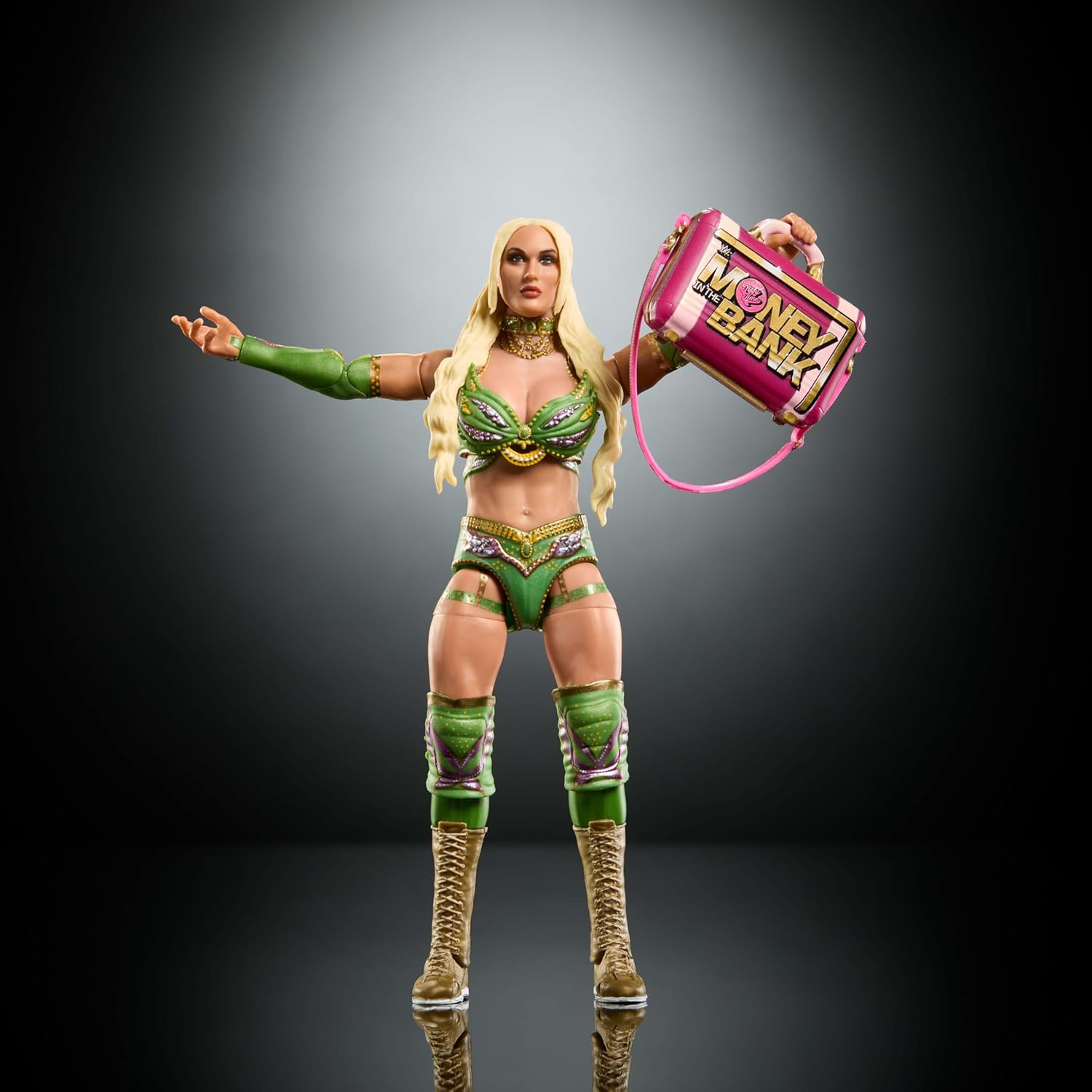 Mattel WWE Ultimate Edition Action Figure & Accessories Set, Tiffany Stratton 6-inch Collectible with Swappable Heads & Hands, 30 Articulation Points