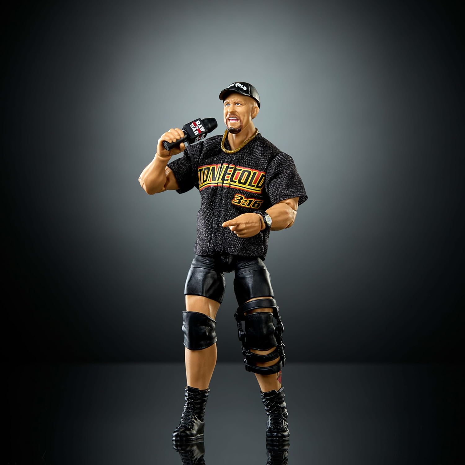 Mattel WWE Elite Action Figure & Accessories, Series #122 Set, 6-inch Collectible “Stone Cold” Steve Austin with 25 Articulation Points & Swappable Hands