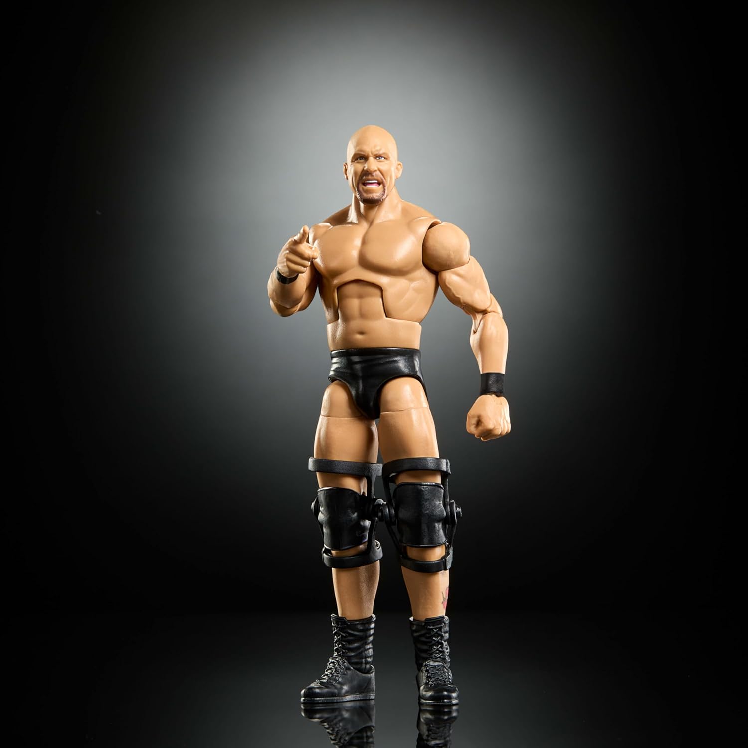 Mattel WWE Elite Action Figure & Accessories, Greatest Hits 2025 Set, 6-inch Collectible “Stone Cold” Steve Austin with 25 Articulation Points & Swappable Hands